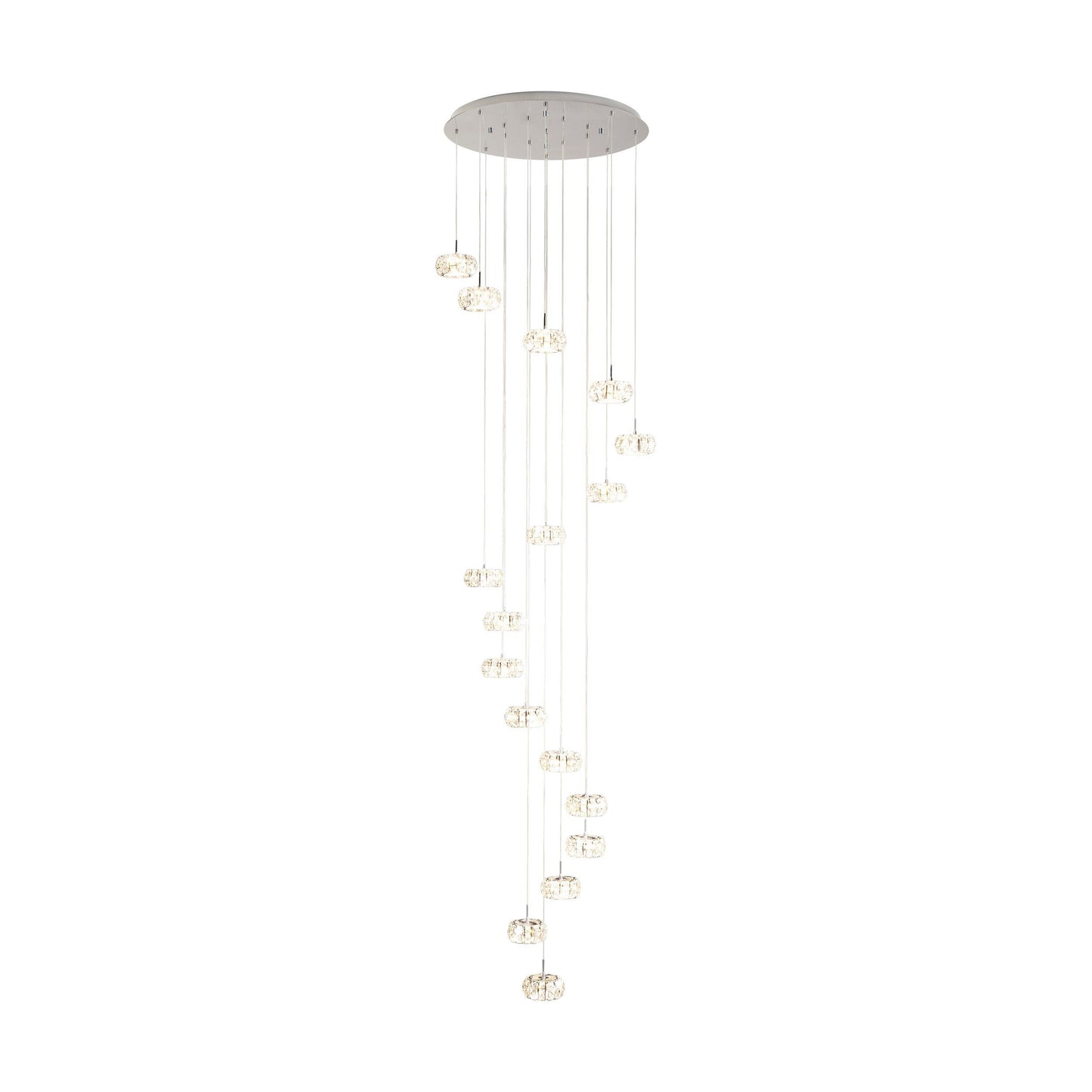 Corliano 1 39546 Eglo Pendant LED 17 Light Chrome/Crystal