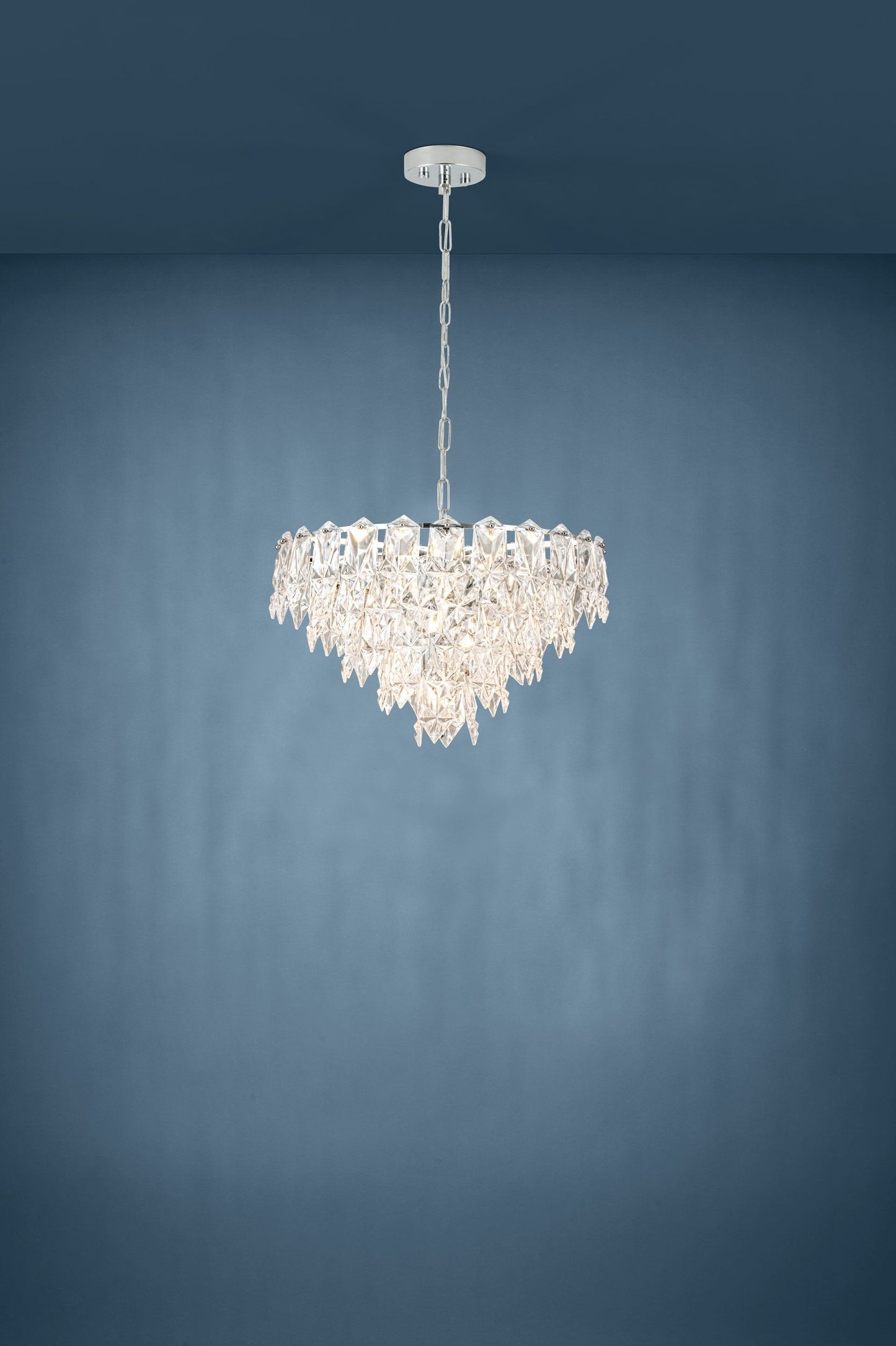 Eglo Pendant 10 Light E14 Chrome/Clear Carvario 39724