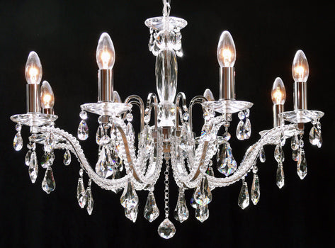 603/8 Mozart 8-Light Multi-Arm Crystal Light in Pear Shaped Finish
