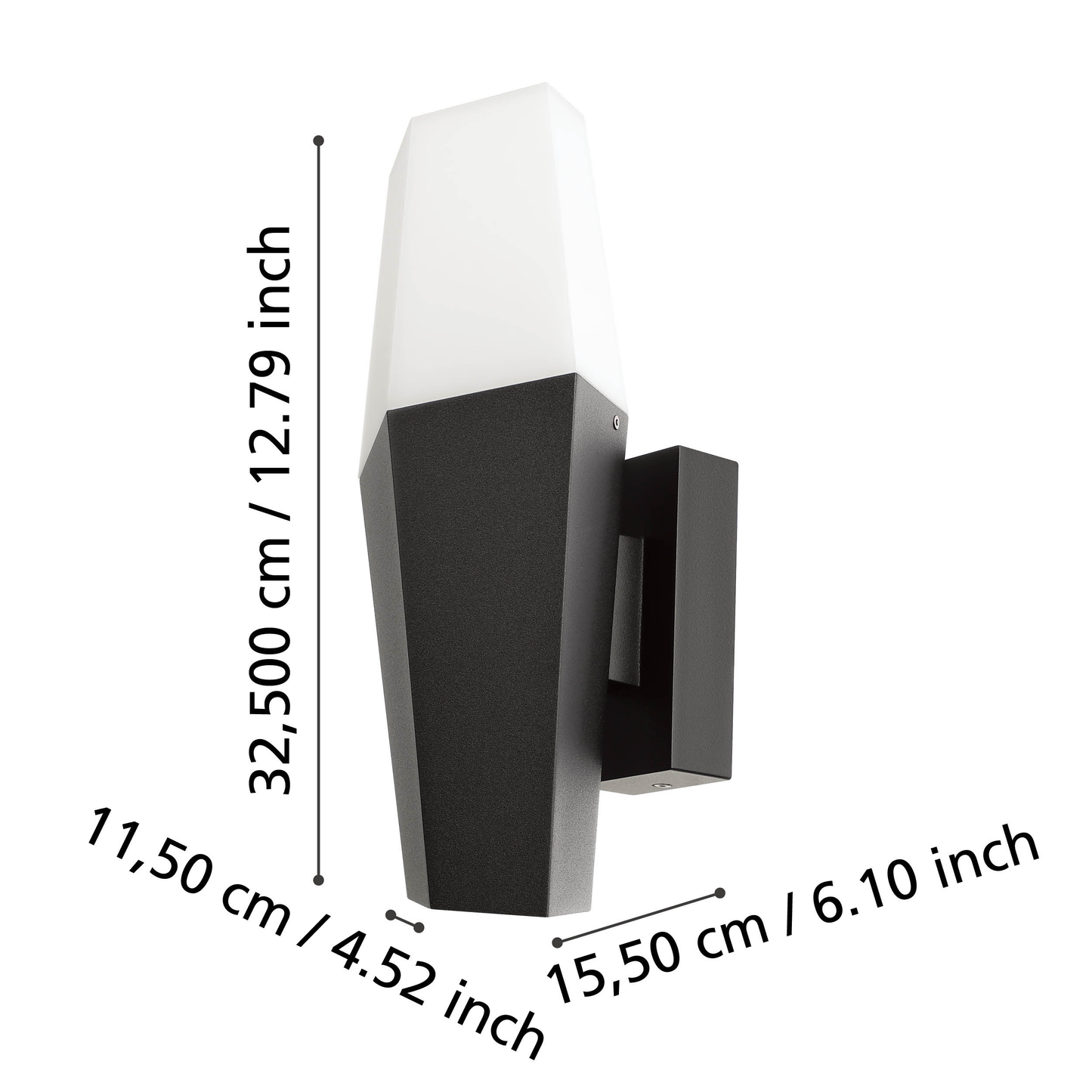 900682  FARINDOLA wall light steel black / plastic white