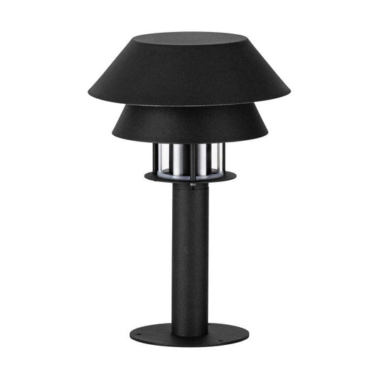 900802  the CHIAPPERA pedestal light in black, white, and clear glass.