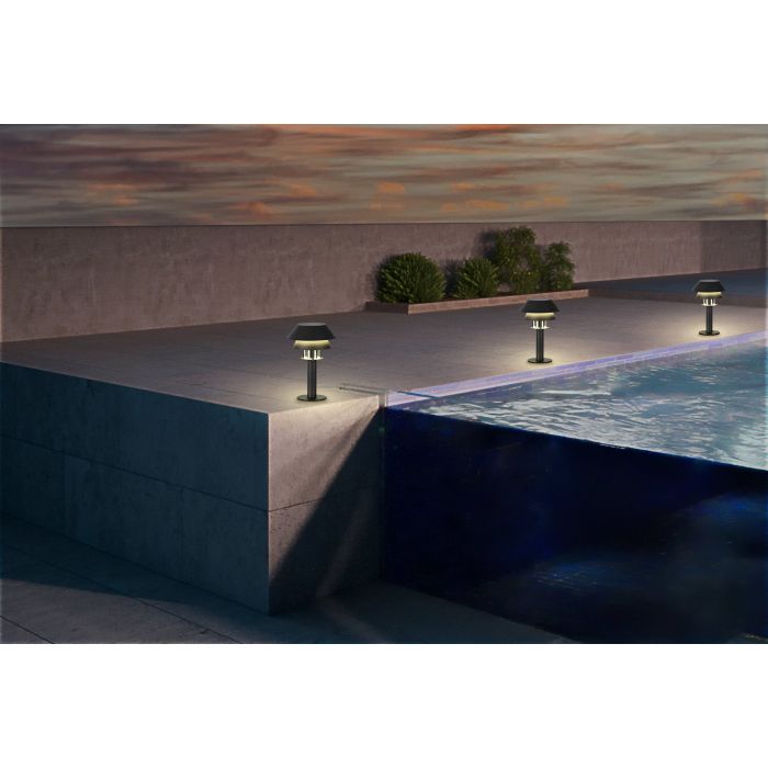 900802  the CHIAPPERA pedestal light in black, white, and clear glass.