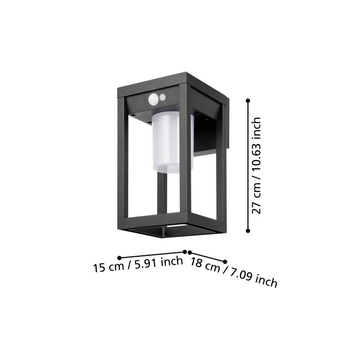 900804  MARTANO wall light aluminium black / plastic white