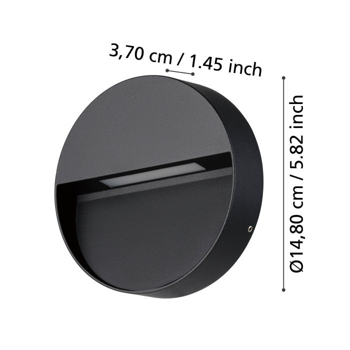 900888  MARUGGIO wall lamp in transparent acrylic and black aluminum.