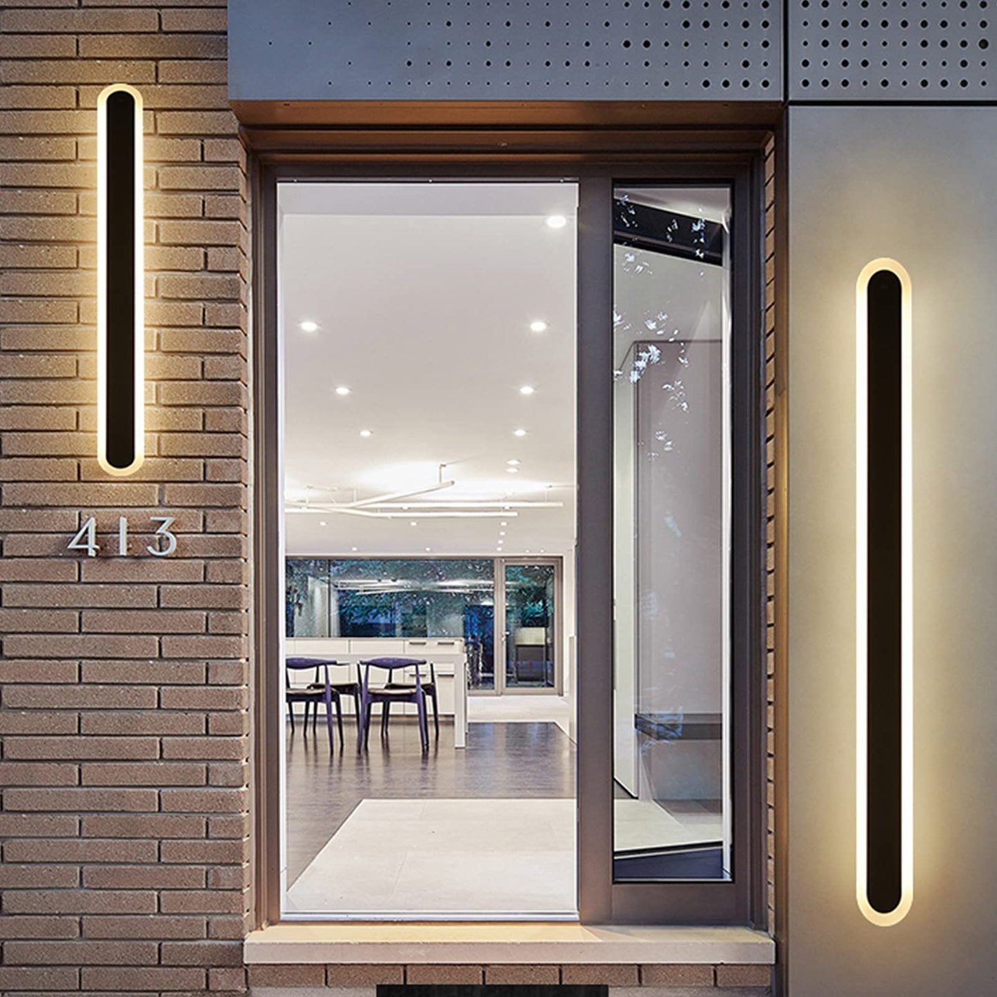 10w Integrated LED Indoor & Outdoor Wall Light in Black, Model LX-Lin60R