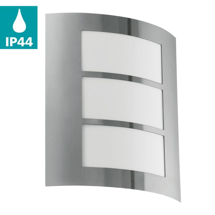 88139  CITY stainless steel wall lamp stainless steel / plastic white