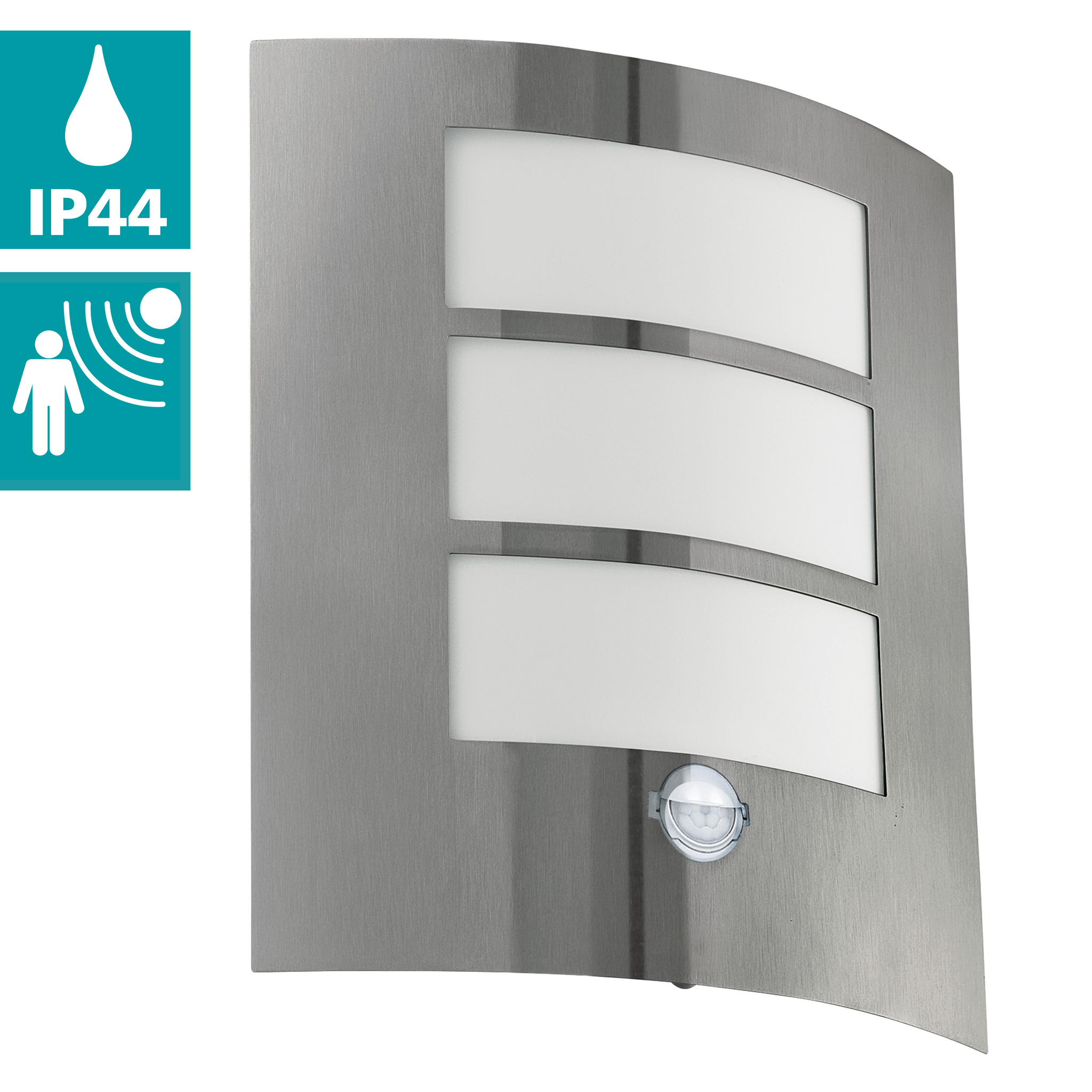 88142  CITY stainless steel wall lamp stainless steel / plastic white