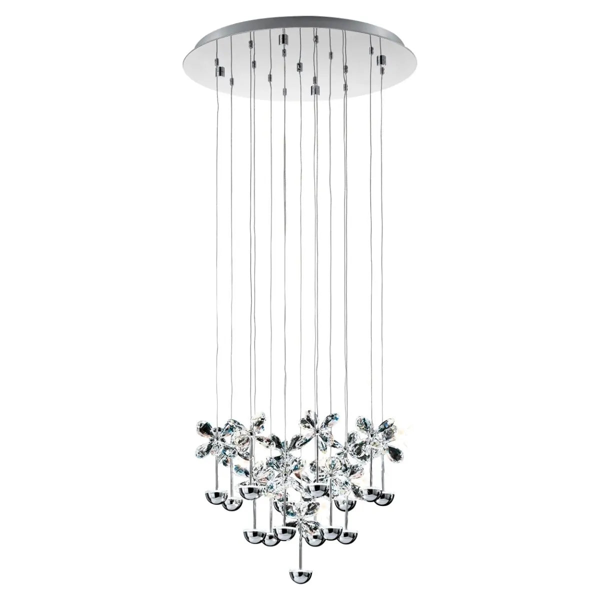 Pianopoli 93662 Eglo Pendant LED Diam.500 Chrome/Crystal