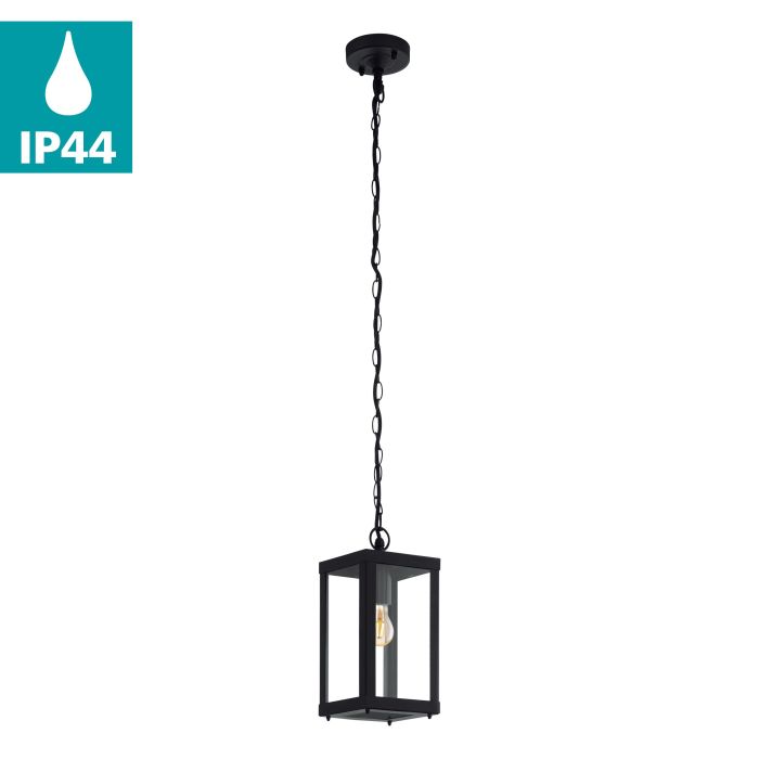 94788  ALAMONTE 1 pendant lamp, clear glass and steel