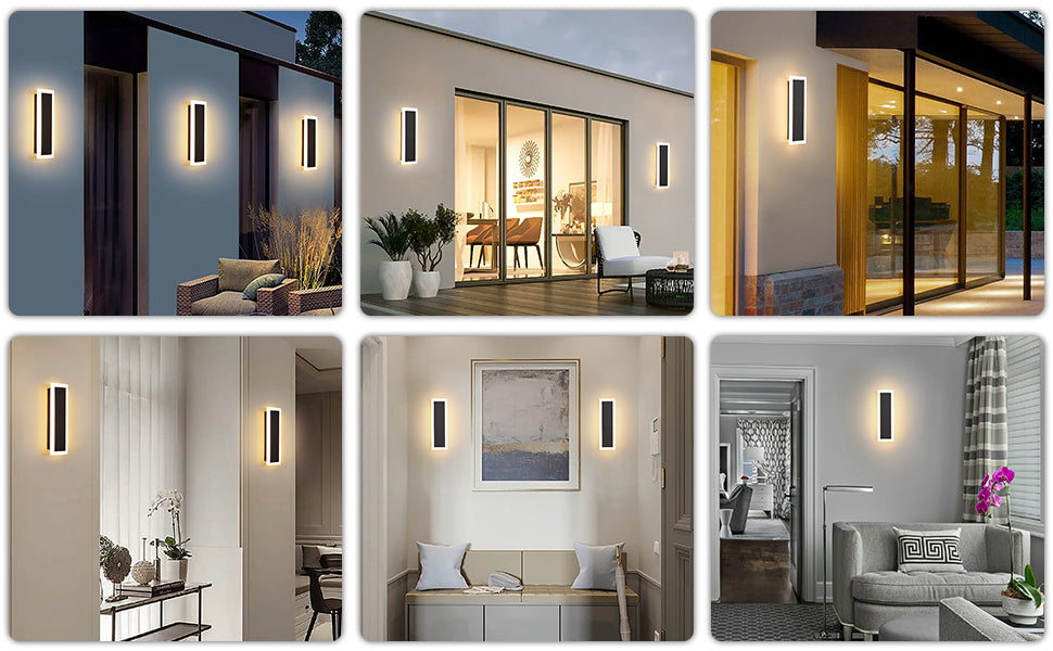 6w Integrated LED Outdoor & Indoor Wall Light in Black, Model LX-Lin30S