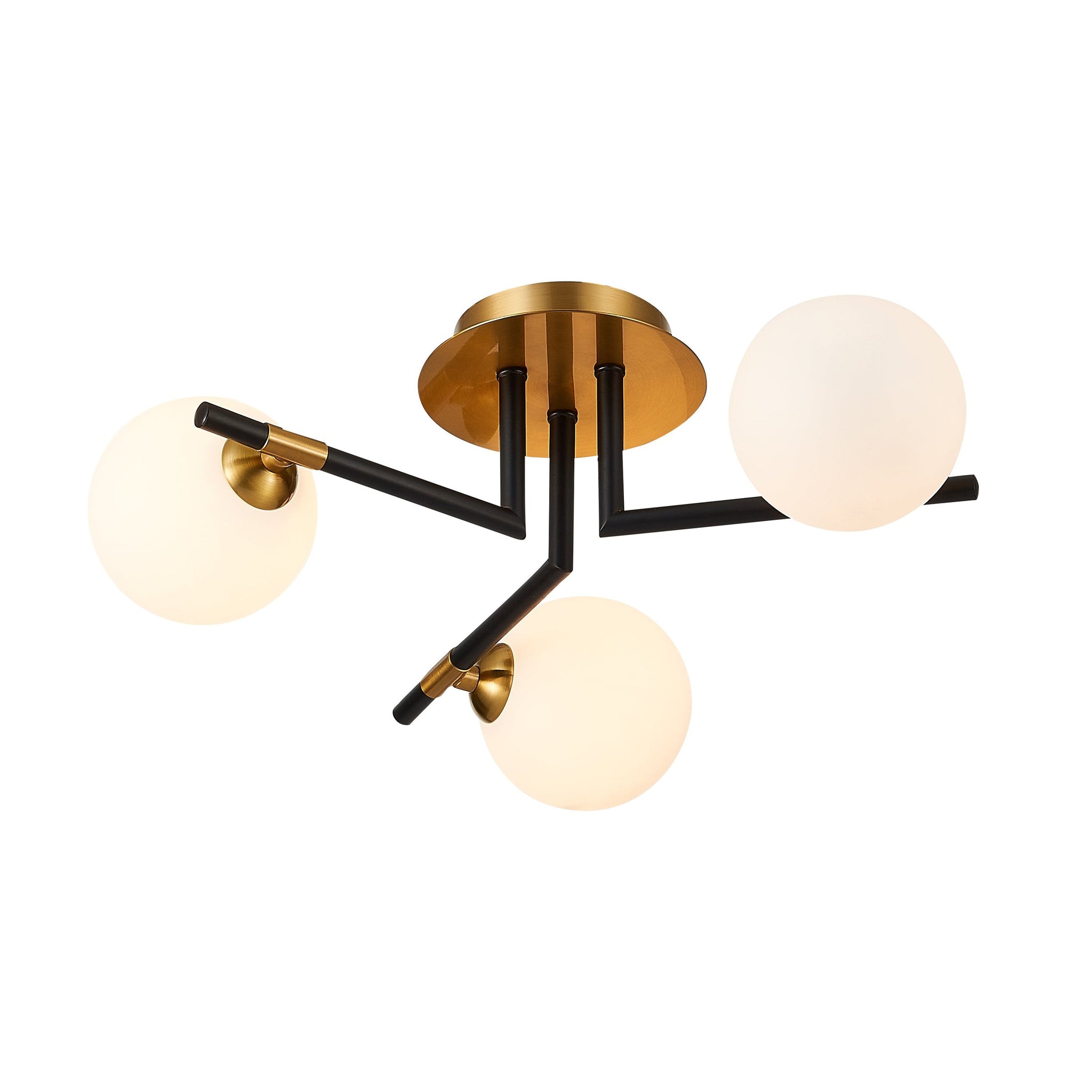 Black and brass clearance flush mount light