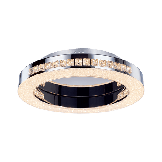 MX15030006-1A Cerchio Flush Round Flush Ceiling Fitting in Polished Chrome and Crystal
