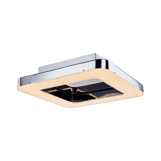 Polished chrome and crystal Cerchio Flush Square Flush Ceiling Fitting MX15030004-1C