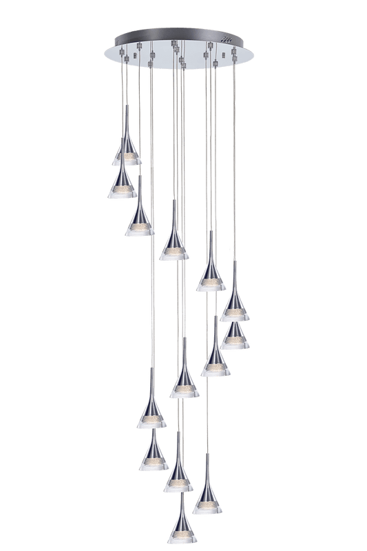 LED Ceiling Pendant with 14 Adjustable Lights by Jewel in Polished Chrome MD15003012-14A