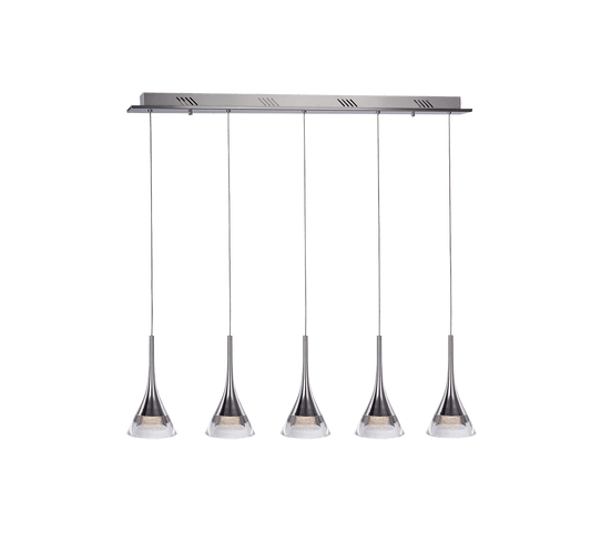 LED Ceiling Bar Pendant In Polished Chrome Finish, Jewel 5 Light Bar Adjustable MD15003012-5B