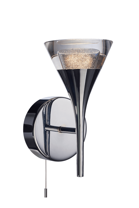 MB15003012-1A IP44 Jewel 1 Light Wall IP44 LED Bathroom Wall Fitting in Polished Chrome