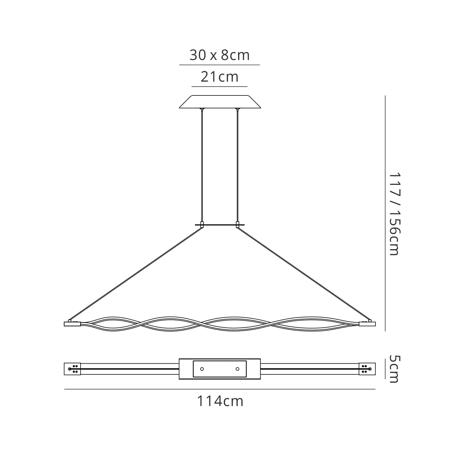 M4864 Mantra Sahara Pendant 36W LED 3000K, 2520lm, Dimmable Silver Frosted Acrylic Polished Chrome