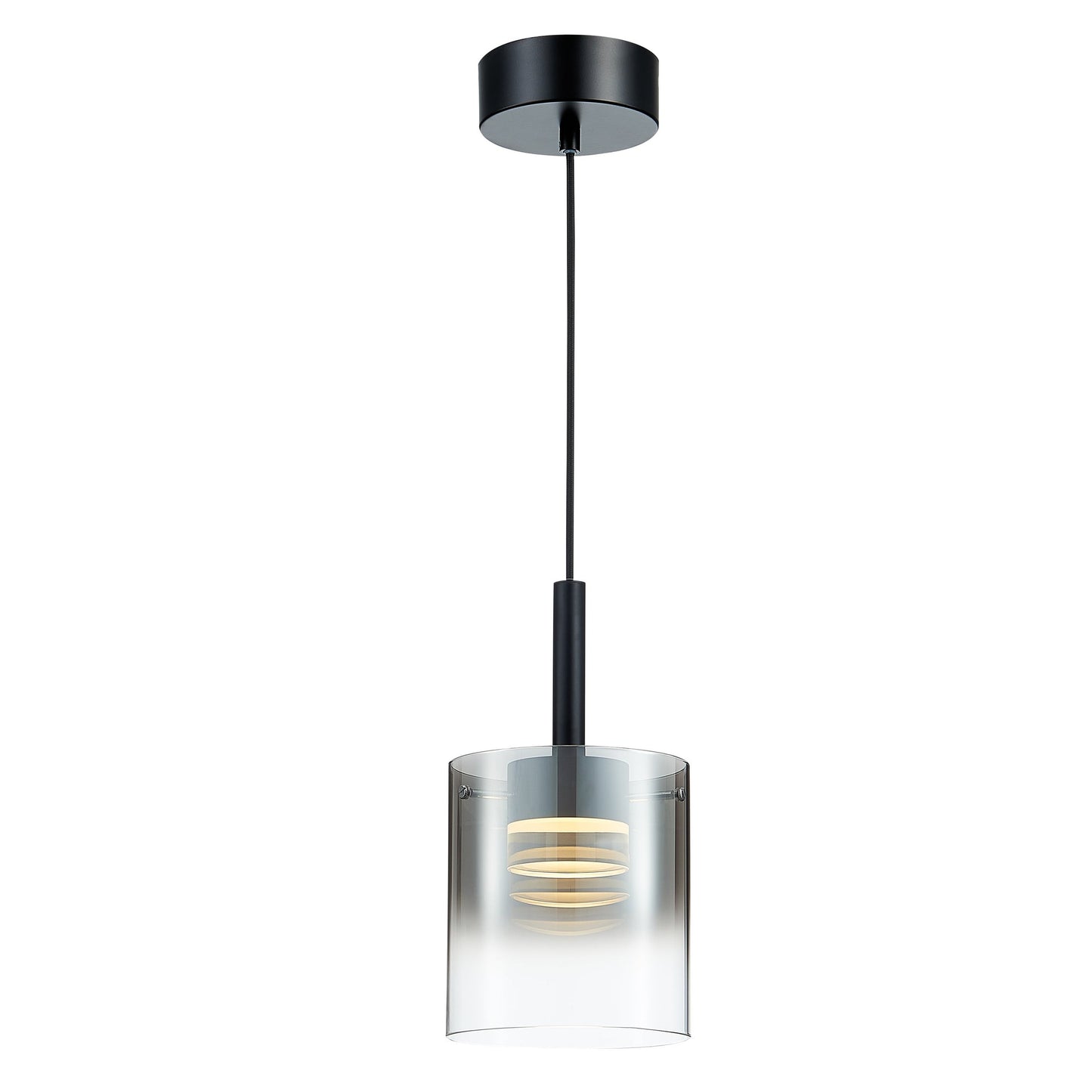 LX-Roundhay LXROUN016BL1PEND 1 Smoked Glass Shade Bulb Decorative Ceiling Pendant Light