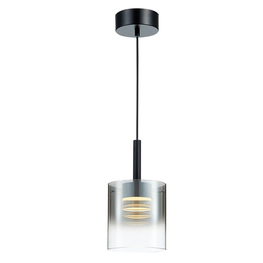 LX-Roundhay LXROUN016BL1PEND 1 Smoked Glass Shade Bulb Decorative Ceiling Pendant Light