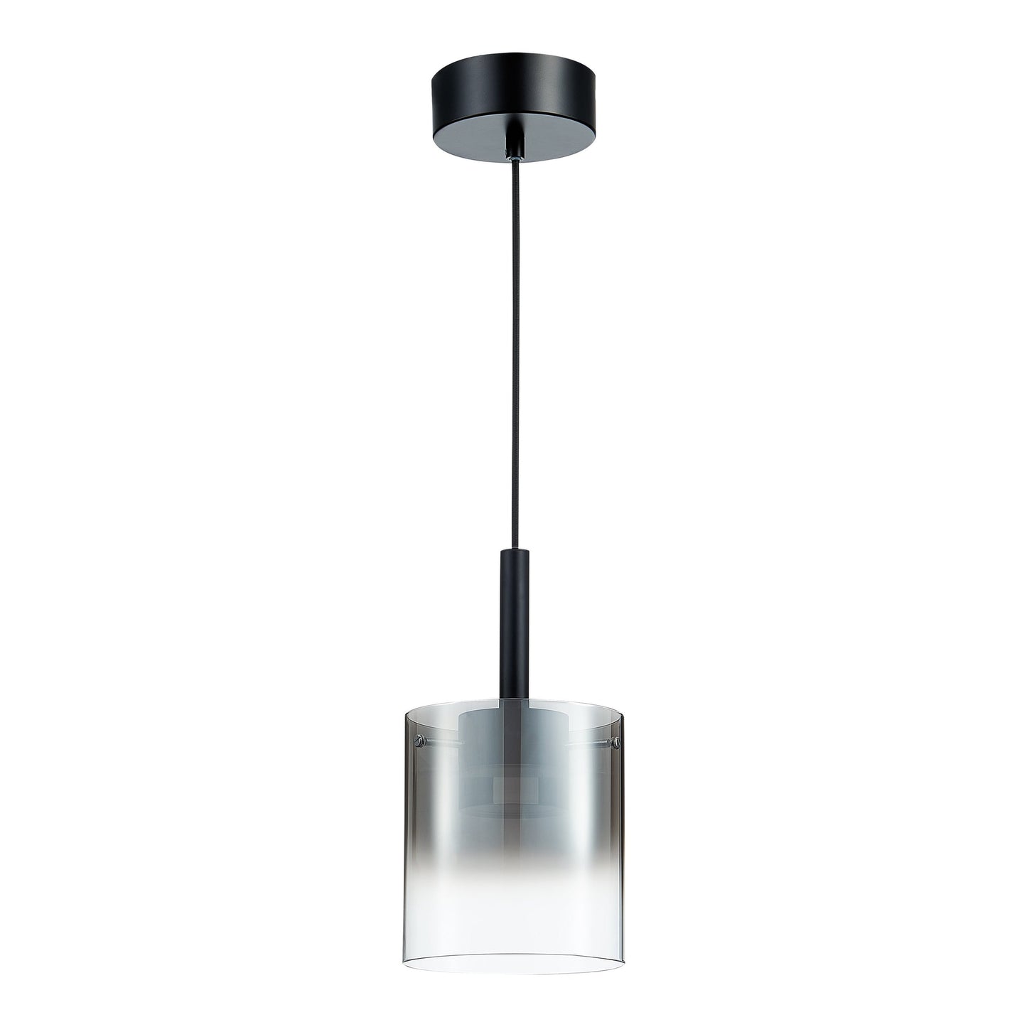 LX-Roundhay LXROUN016BL1PEND 1 Smoked Glass Shade Bulb Decorative Ceiling Pendant Light