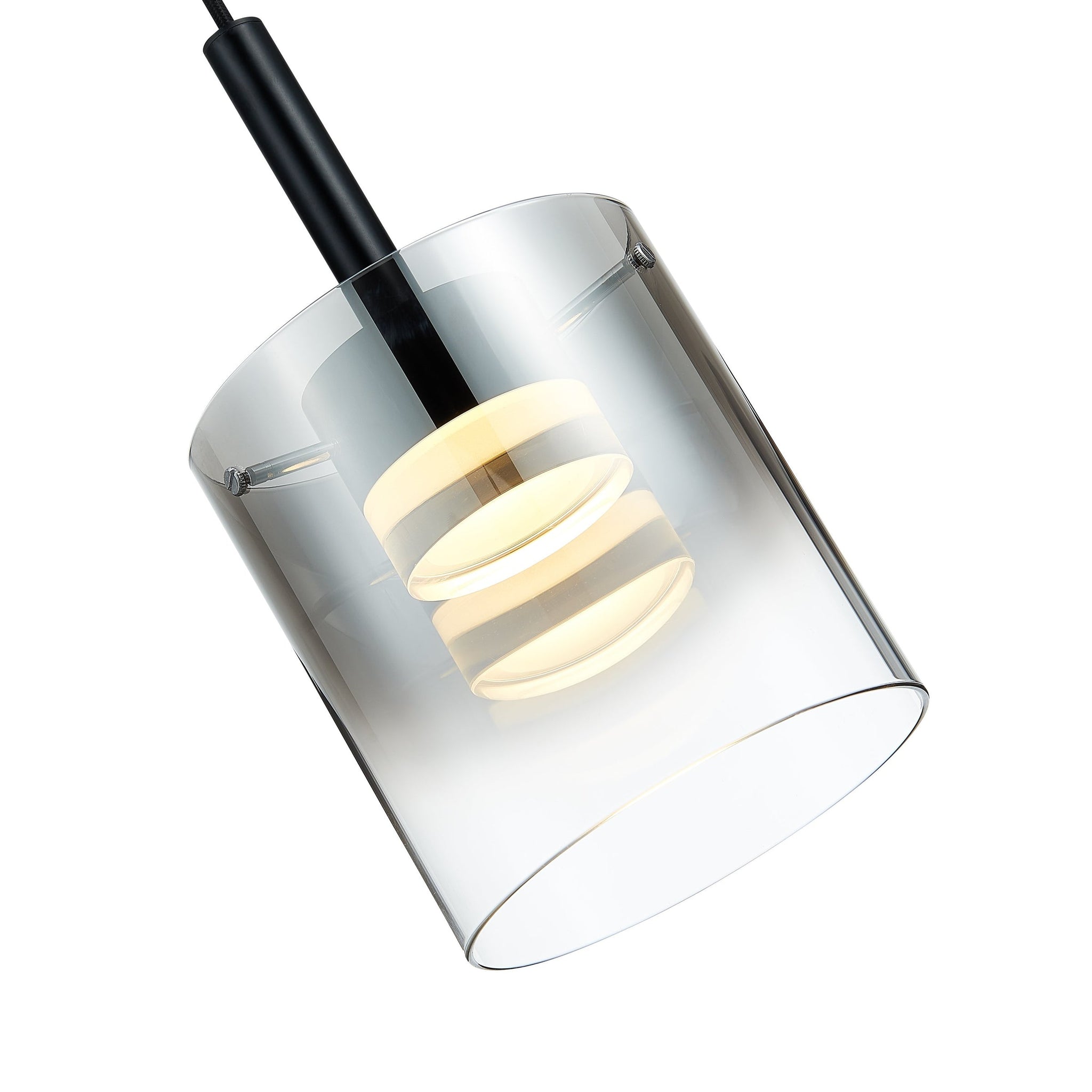 LX-Roundhay LXROUN016BL1PEND 1 Smoked Glass Shade Bulb Decorative Ceiling Pendant Light