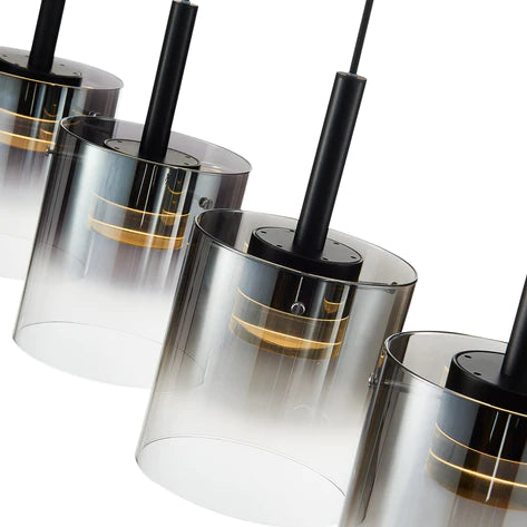 LX-Roundhay LXROUN071BL4DECO 4 Smoked Glass Shade Bulbs Decorative Ceiling Pendant Light