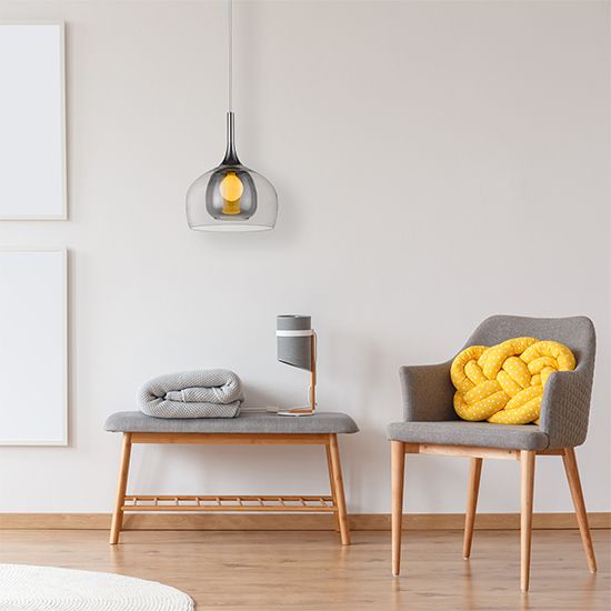 LX-Adelina Smoked Grey Large Decorative Ceiling Pendant Light LXADEL030SG1PEND