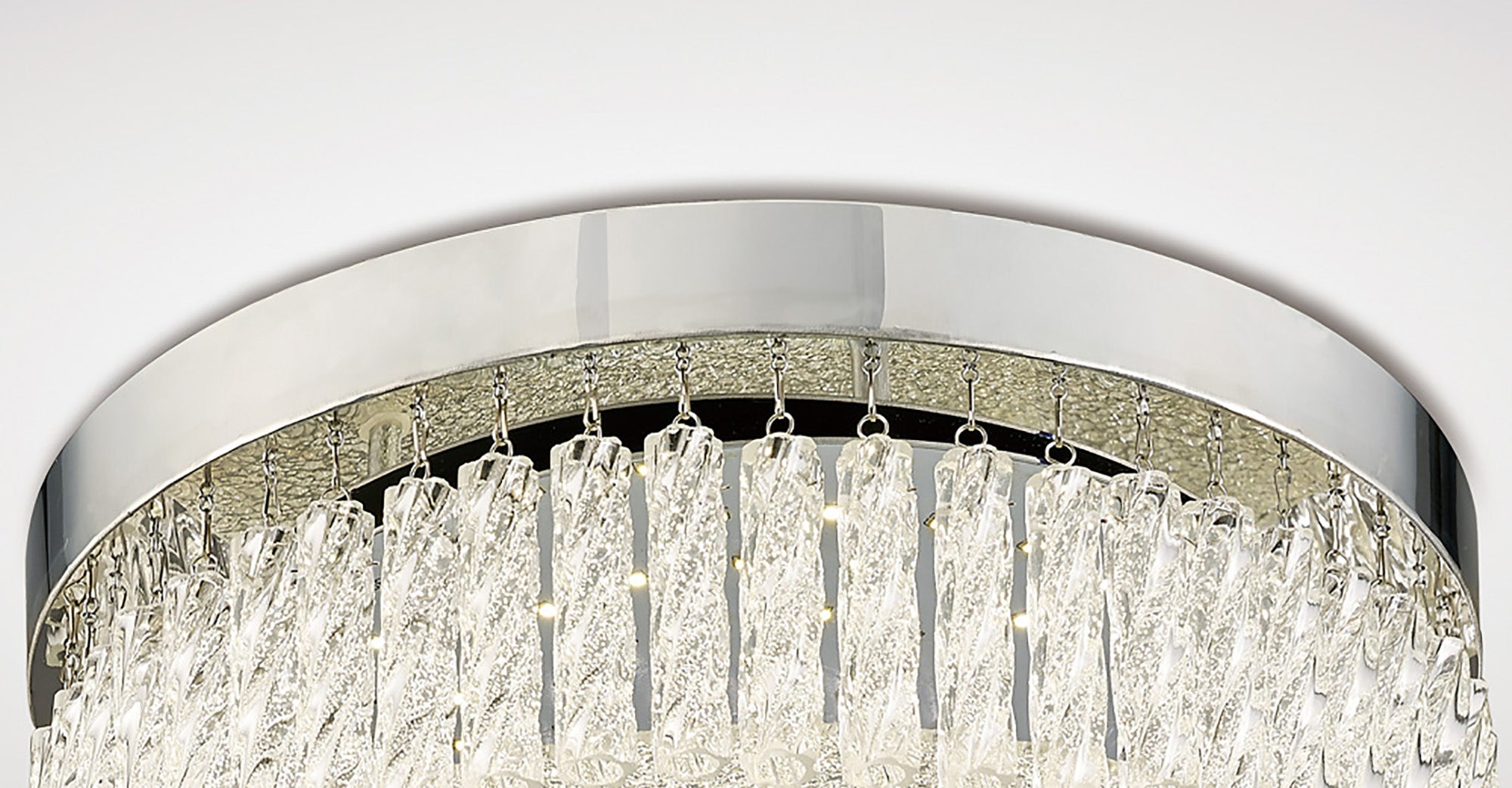 Aiden 18W 1600lm LED 4200K Polished Chrome/Glass Small Round Flush Ceiling with 3-Year Warranty
