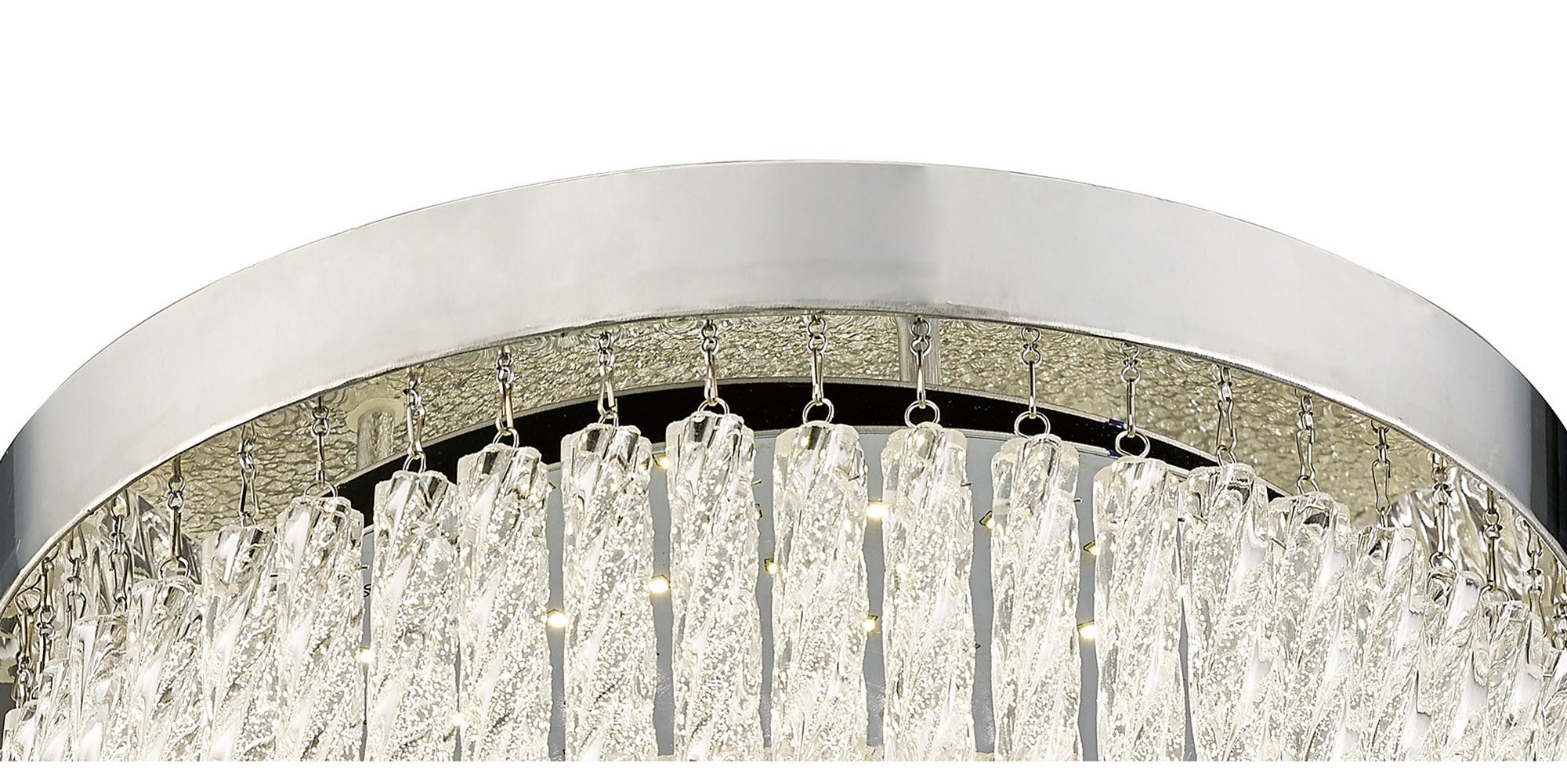 Aiden 18W 1600lm LED 4200K Polished Chrome/Glass Small Round Flush Ceiling with 3-Year Warranty