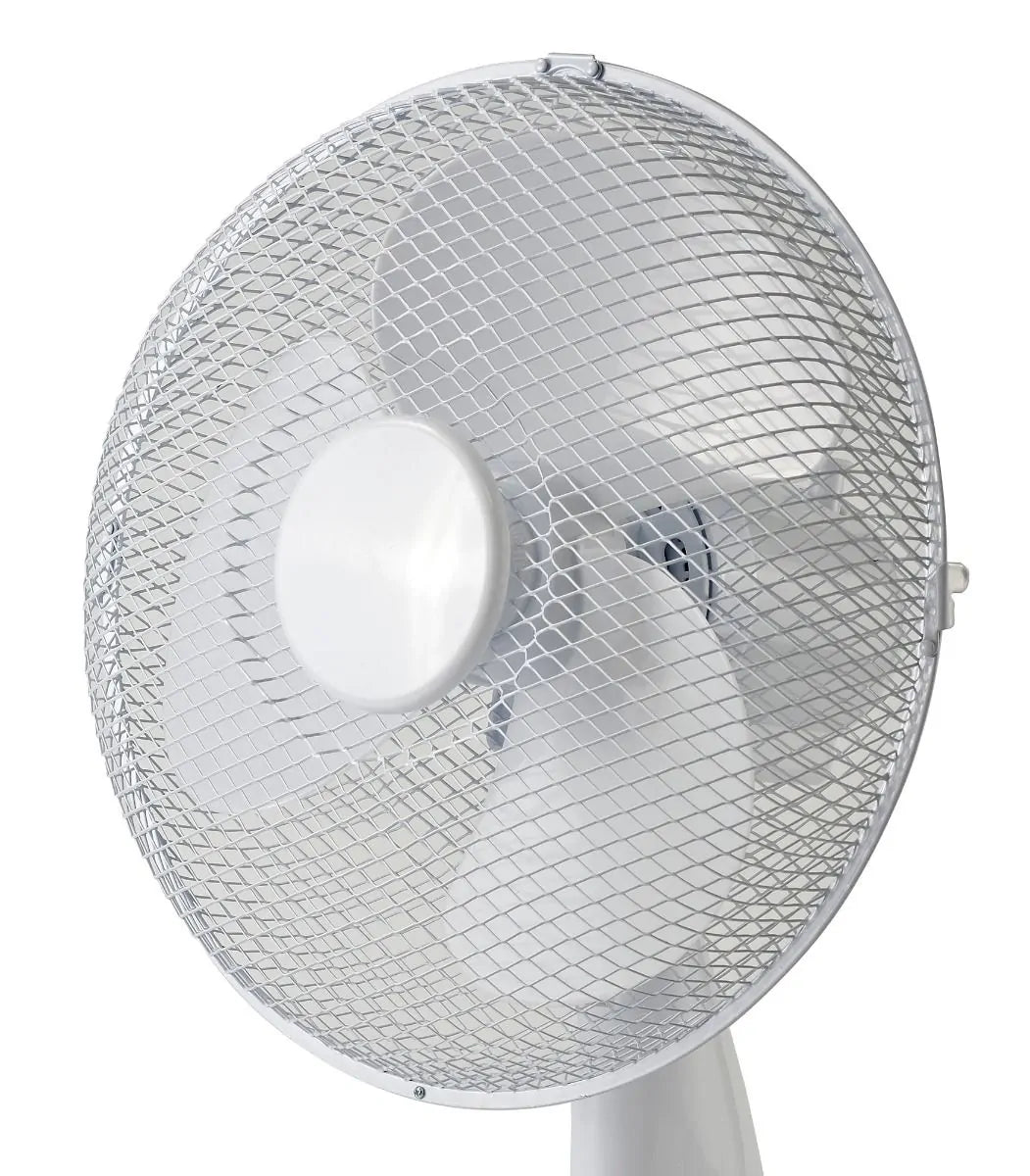 White 3-Speed Oscillating Airo 12-inch Desk Fan D0433