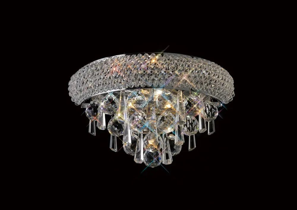 Small polished chrome/crystal wall lamp by Diyas, model number IL31440