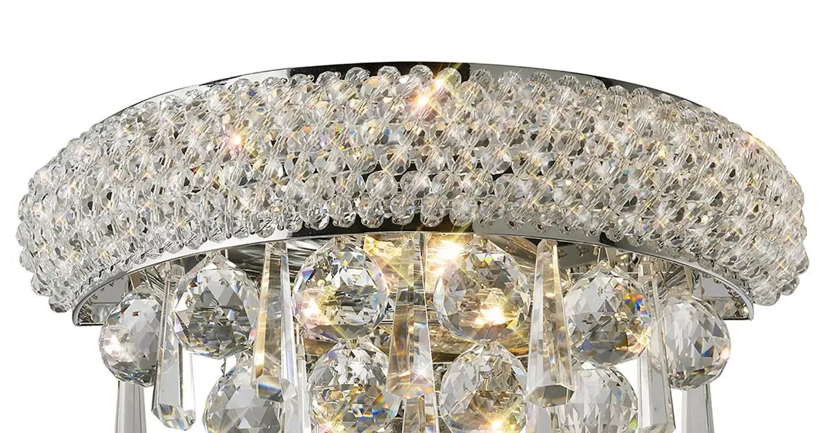 Small polished chrome/crystal wall lamp by Diyas, model number IL31440