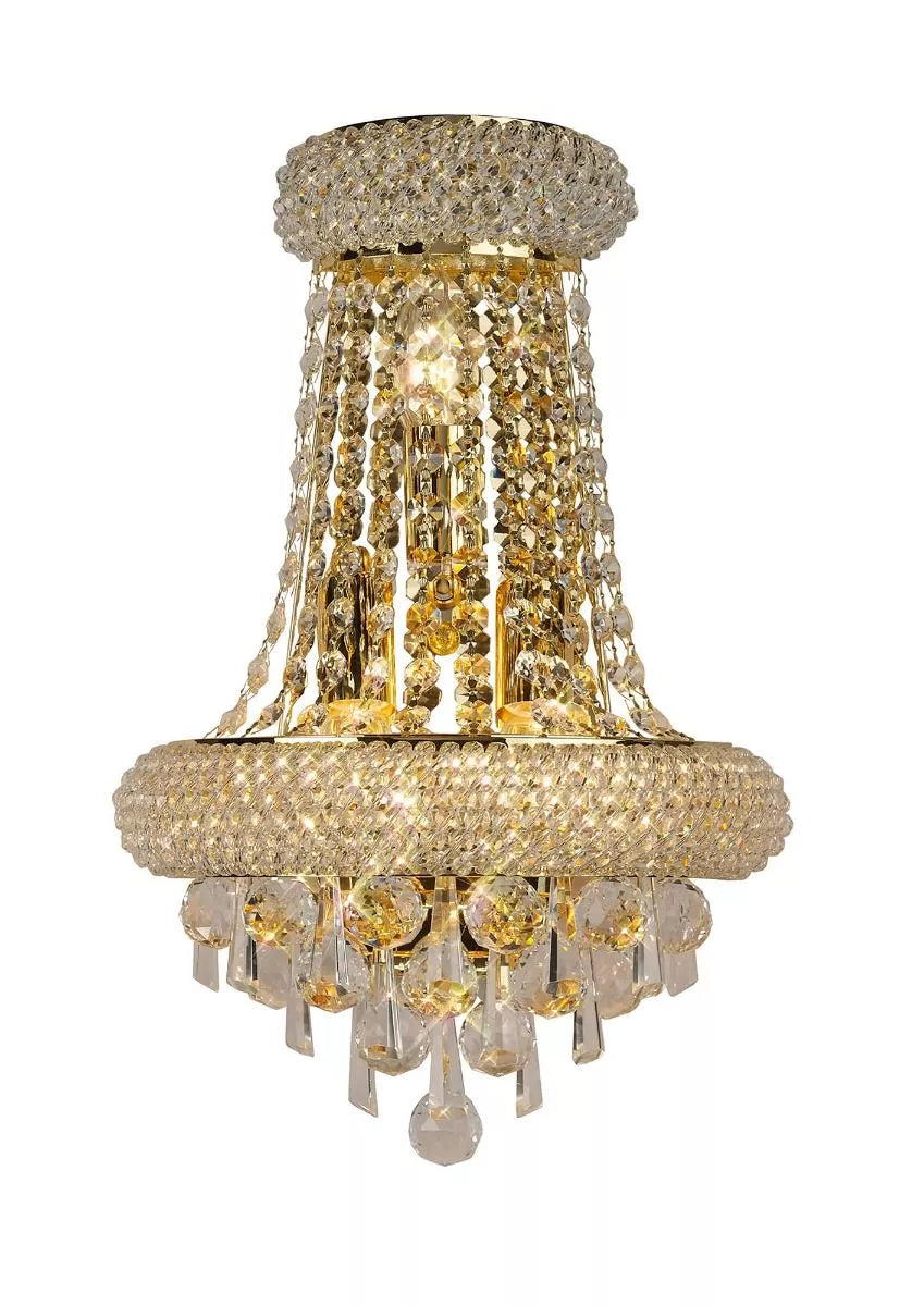 Alexandra Large 3 Light Wall Lamp Gold/Crystal IL32102 by Diyas