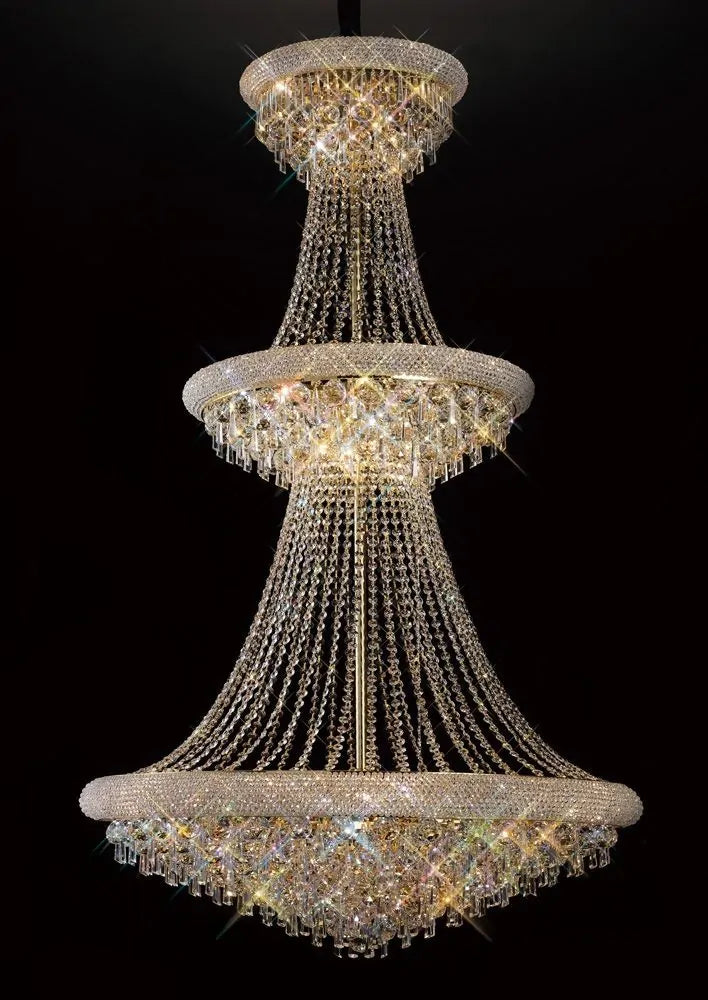 Diyas Alexandra 3 Tier 37 Light Crystal Chandelier Gold/Crystal IL32115