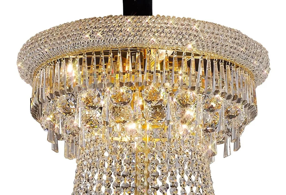 Diyas Alexandra 3 Tier 37 Light Crystal Chandelier Gold/Crystal IL32115
