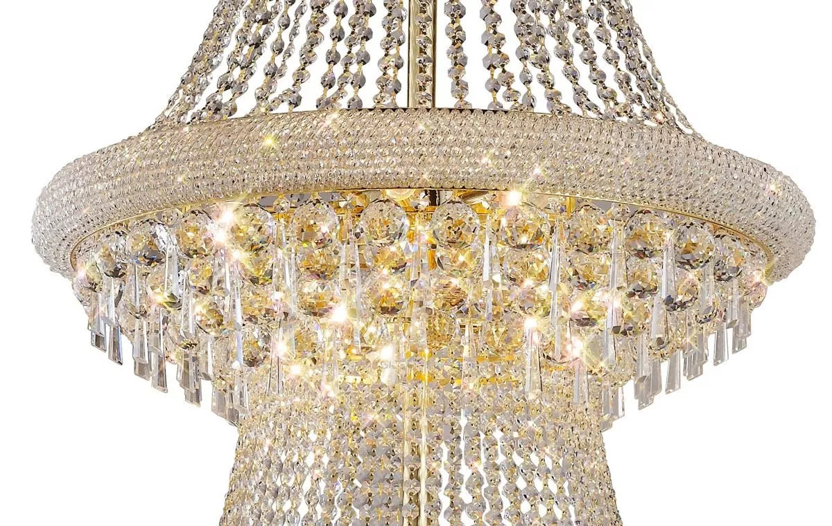 Diyas Alexandra 3 Tier 37 Light Crystal Chandelier Gold/Crystal IL32115