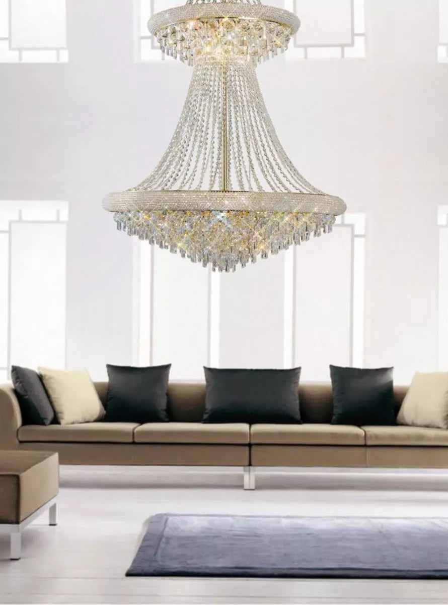 Diyas Alexandra 3 Tier 37 Light Crystal Chandelier Gold/Crystal IL32115