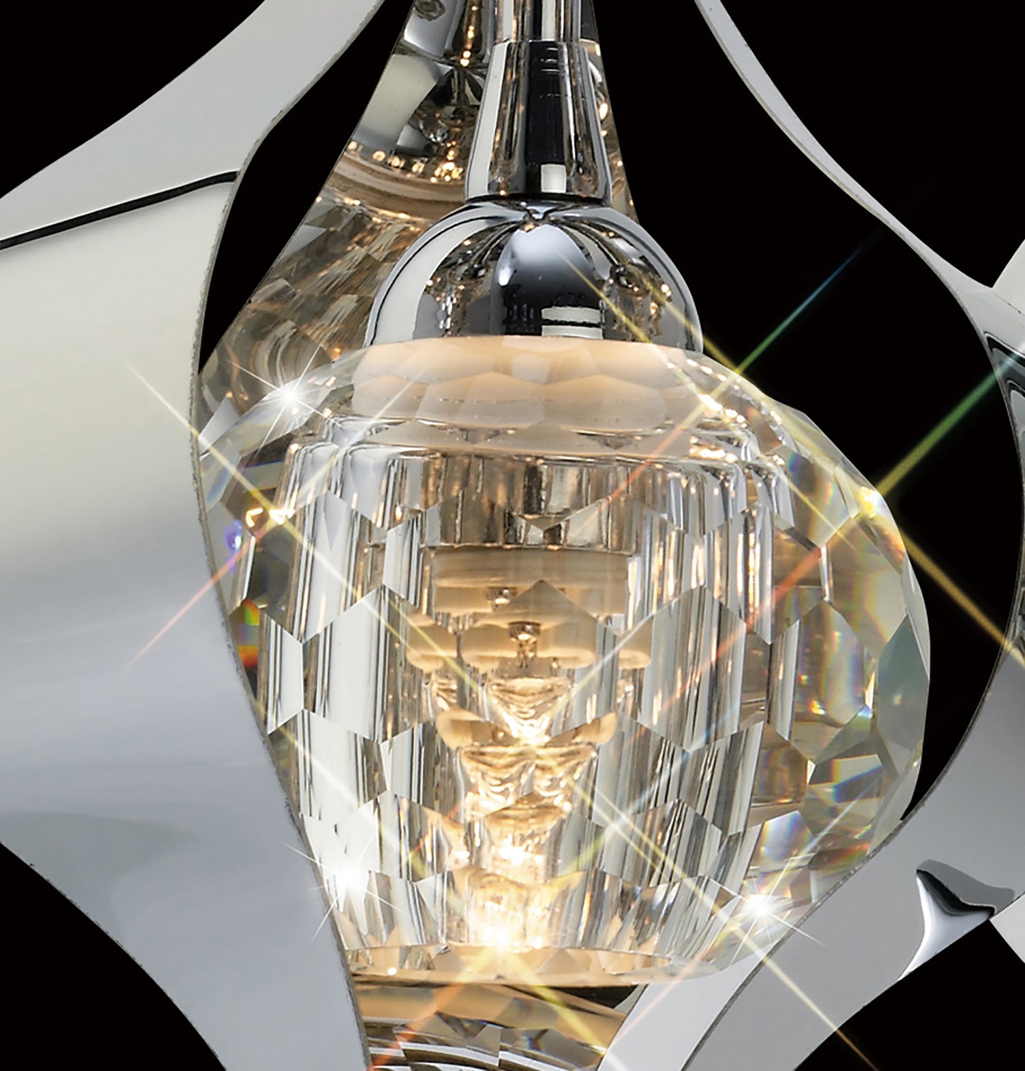 Diyas IL30581 Amano Switched 1 Light Polished Chrome Crystal Wall Lamp