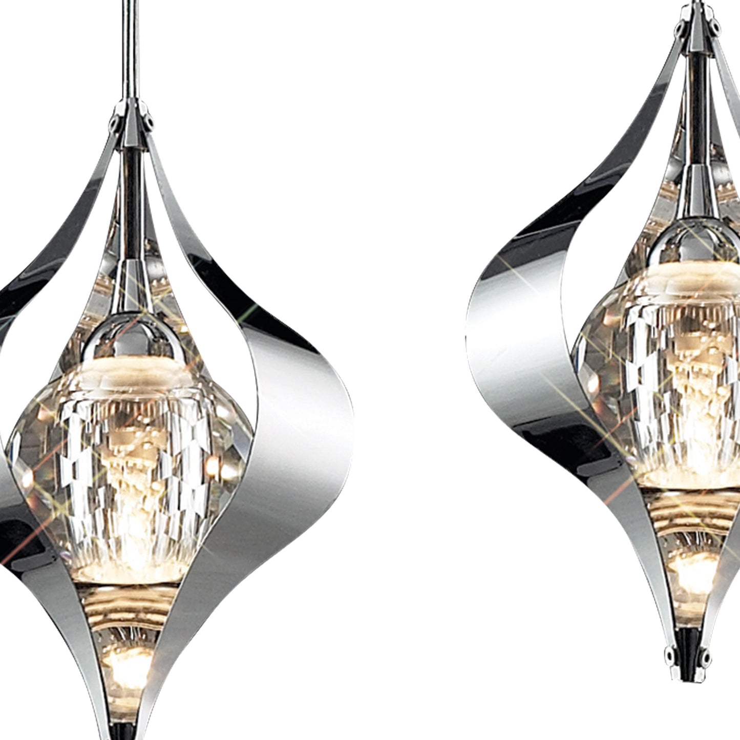 Amano Pendant Line 3 Light Polished Chrome Crystal Diyas IL30583