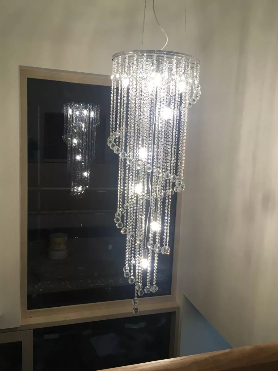 Diyas IL30098 Atla 9 Light Polished Chrome/Crystal Pendant