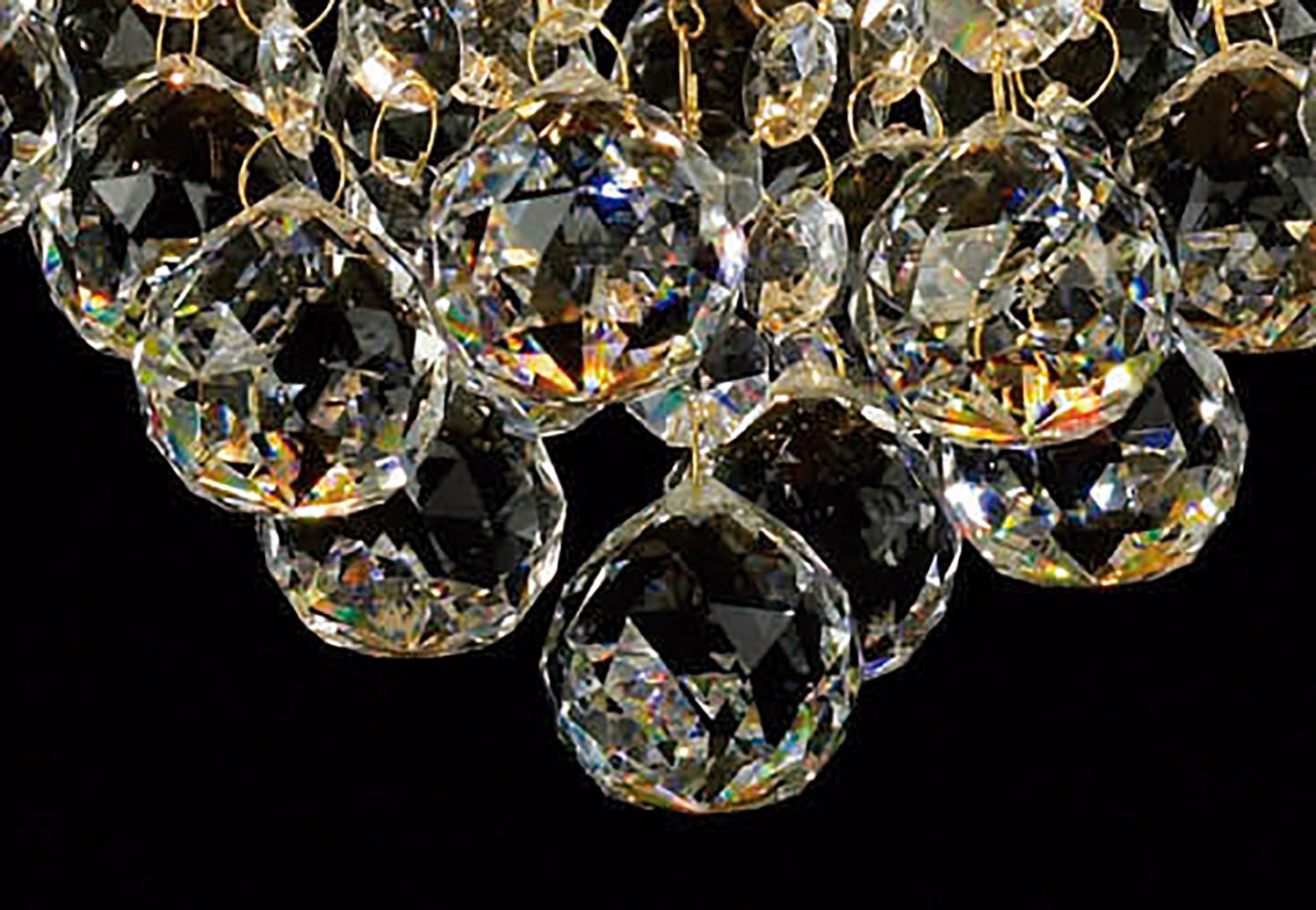 IL30208 Atla 4 Light Flush Ceiling Fitting in French Gold/Crystal by Diyas