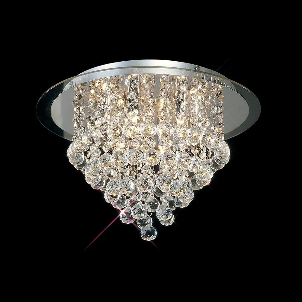 Atla Ceiling 6 Light Polished Chrome/Acrylic Trim/Crystal Diyas IL30009
