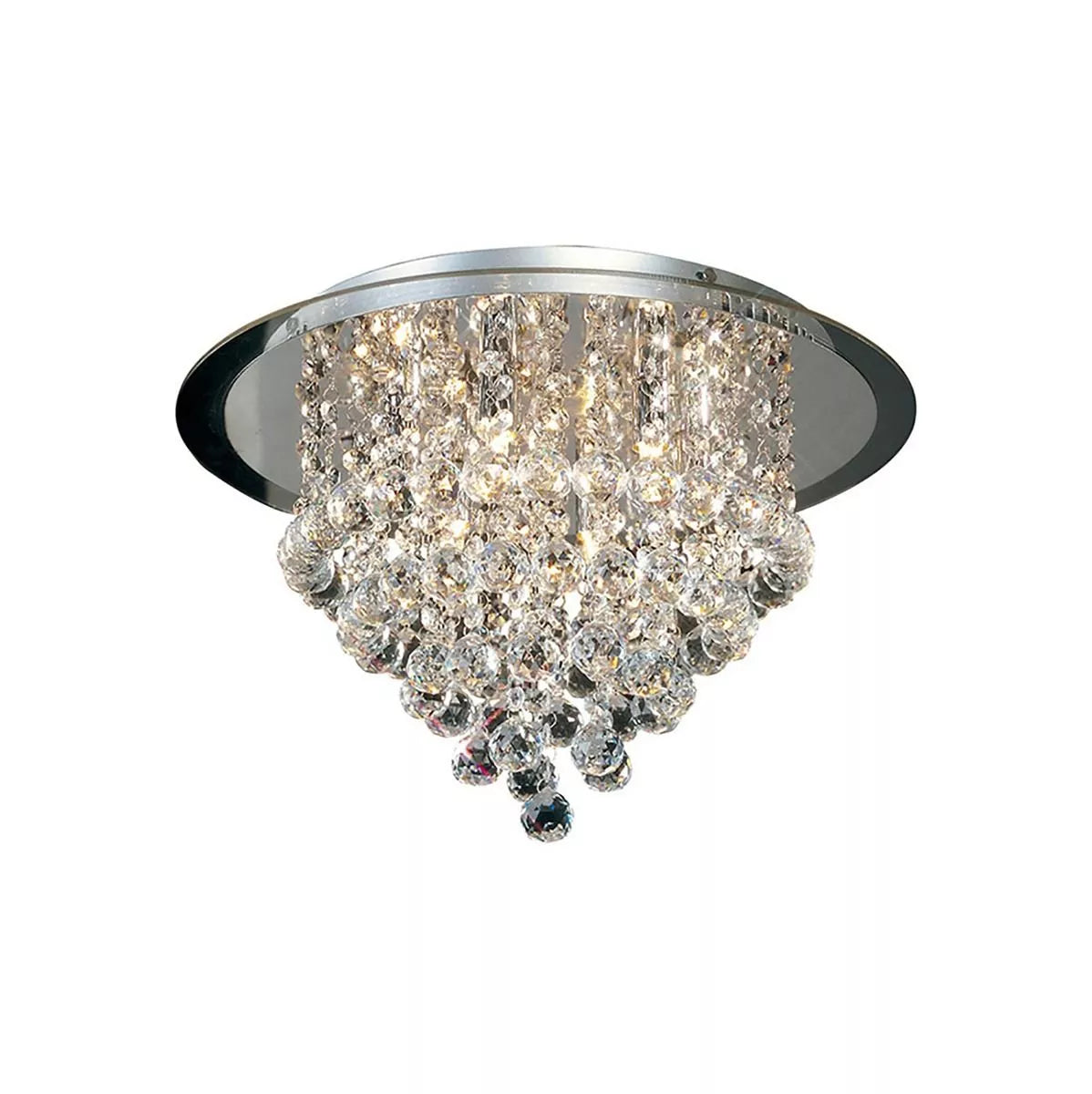 Atla Ceiling 6 Light Polished Chrome/Acrylic Trim/Crystal Diyas IL30009