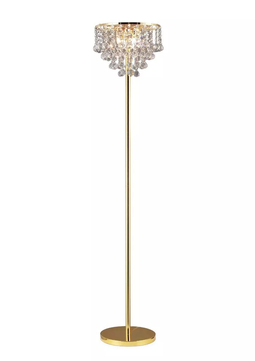 Atla Floor Lamp 4 Light French Gold/Crystal Diyas IL30032