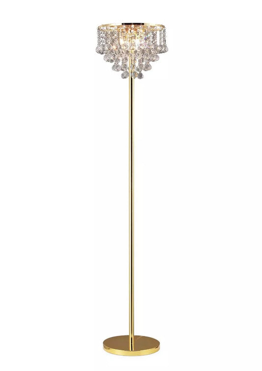 Atla Floor Lamp 4 Light French Gold/Crystal Diyas IL30032
