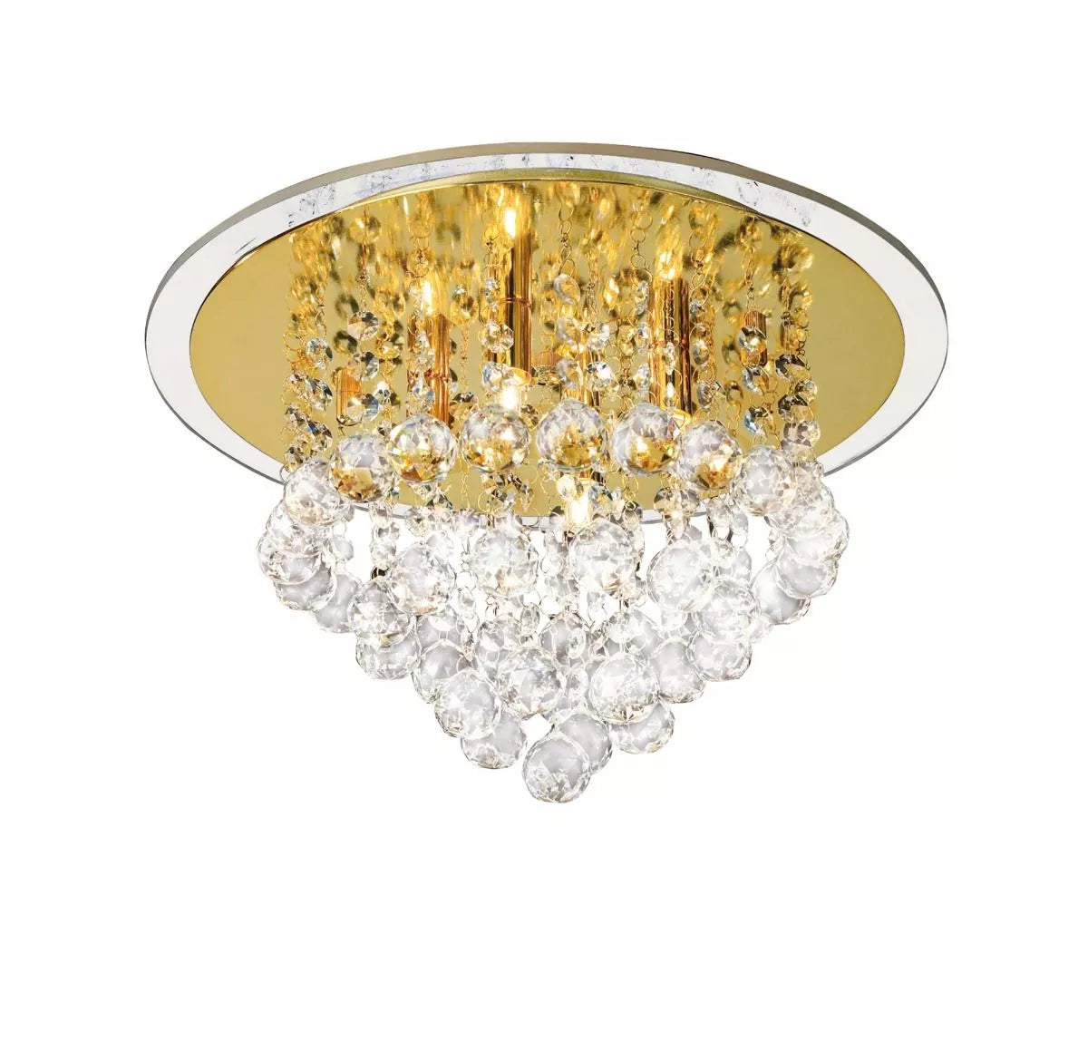 IL30208 Atla 4 Light Flush Ceiling Fitting in French Gold/Crystal by Diyas