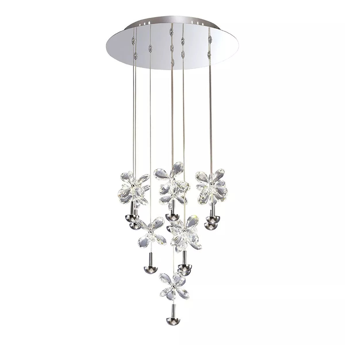 Diyas IL31145 Aviva 10 Light 4000K LED Polished Chrome Frame LED Crystal Pendant