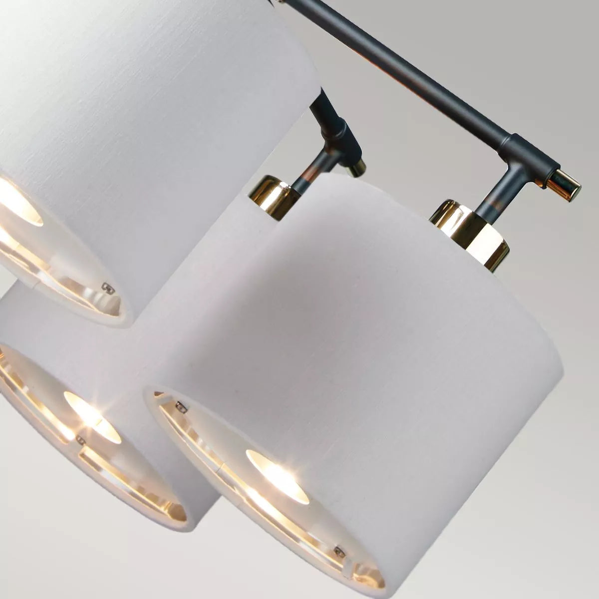 Elstead Balance 5 Light Chandelier, White Shades and Polished Nickel Accents KPN-BALANCE5
