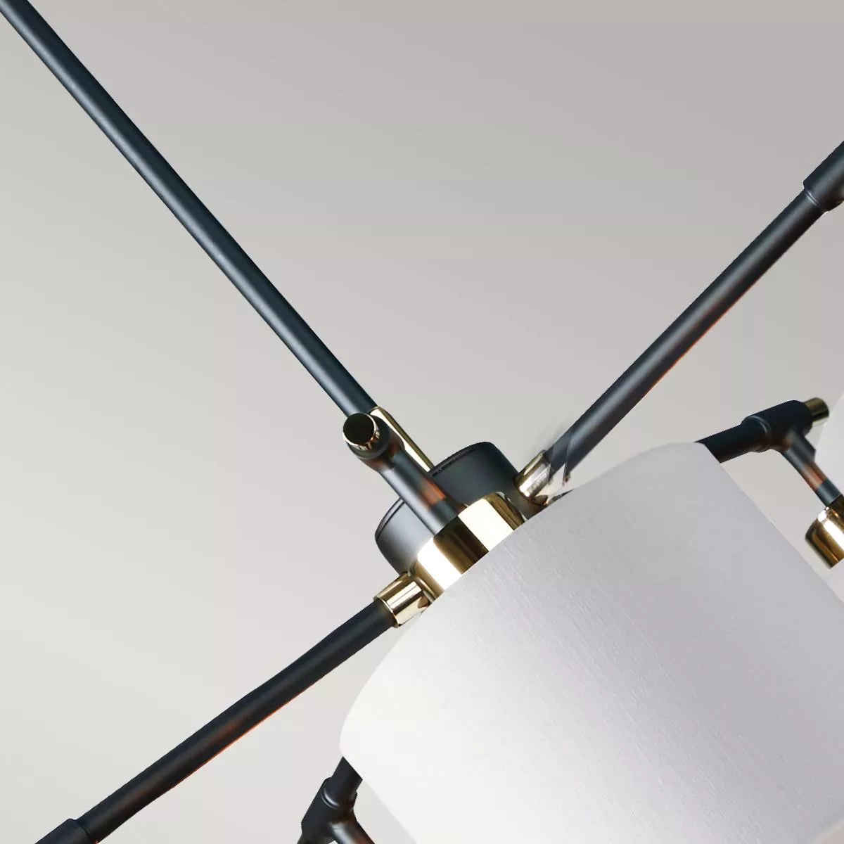 Elstead Balance 5 Light Chandelier, White Shades and Polished Nickel Accents KPN-BALANCE5