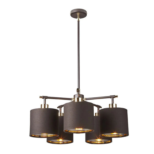 Elstead Balance 5-Litre Brown/Polished Brass Chandelier BRPB ELS/BALANCE5